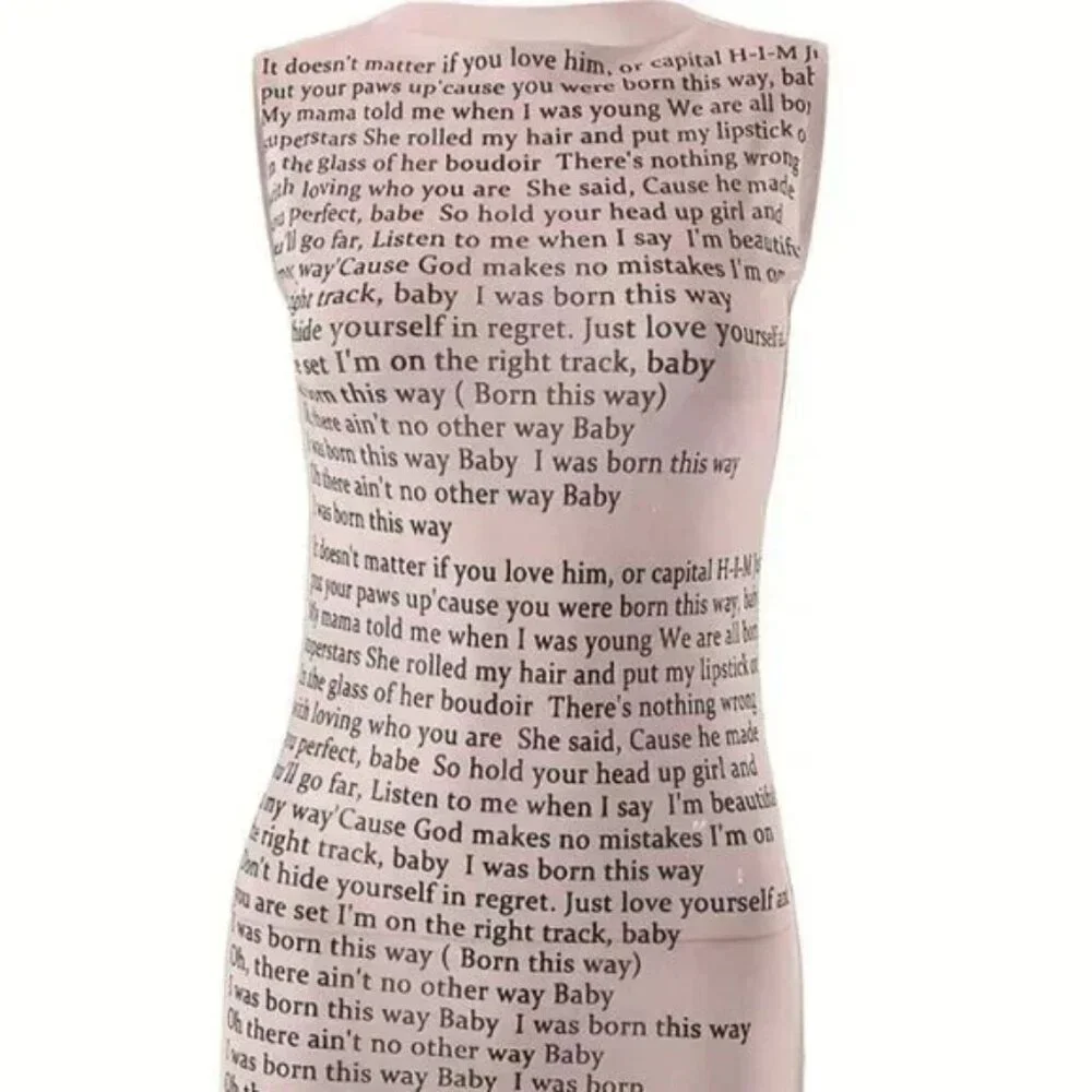Text Print Tube Top Tank — Neutral Script Print - Picture 3 of 4